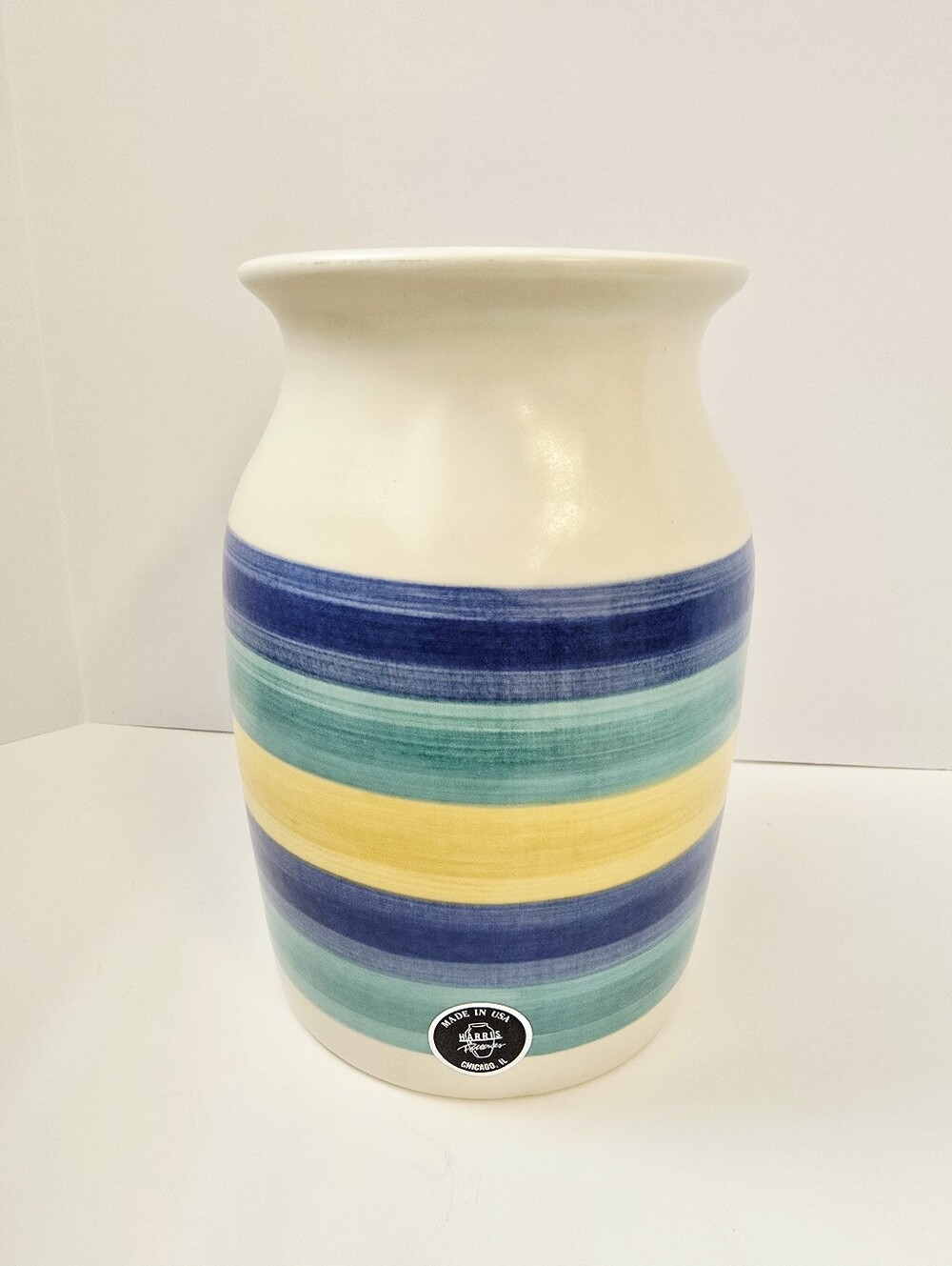 Vintage Large Harris Pottery Vase USA Chicago EUC 10"
